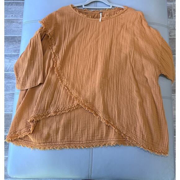 Free People Women's M All Set Mustard Layered Tunic Top - Picture 2 of 9